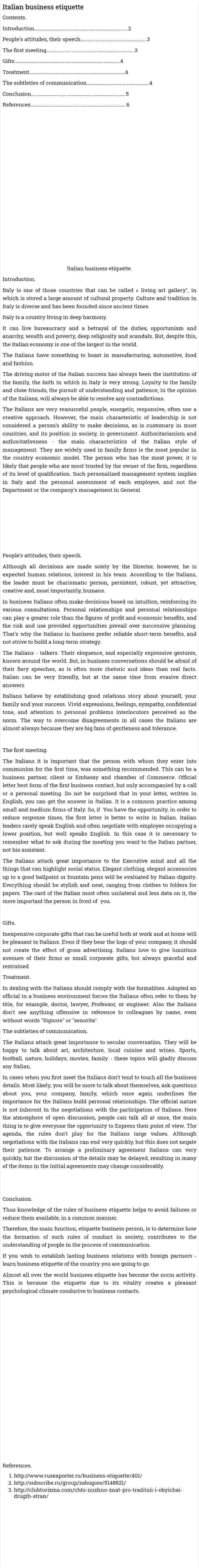 Italian business etiquette