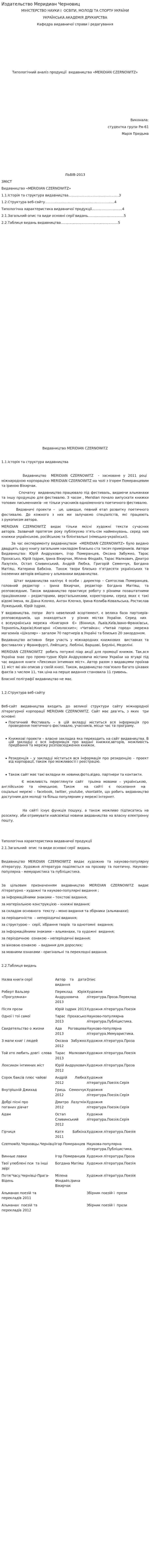 Издательство Меридиан Черновиц