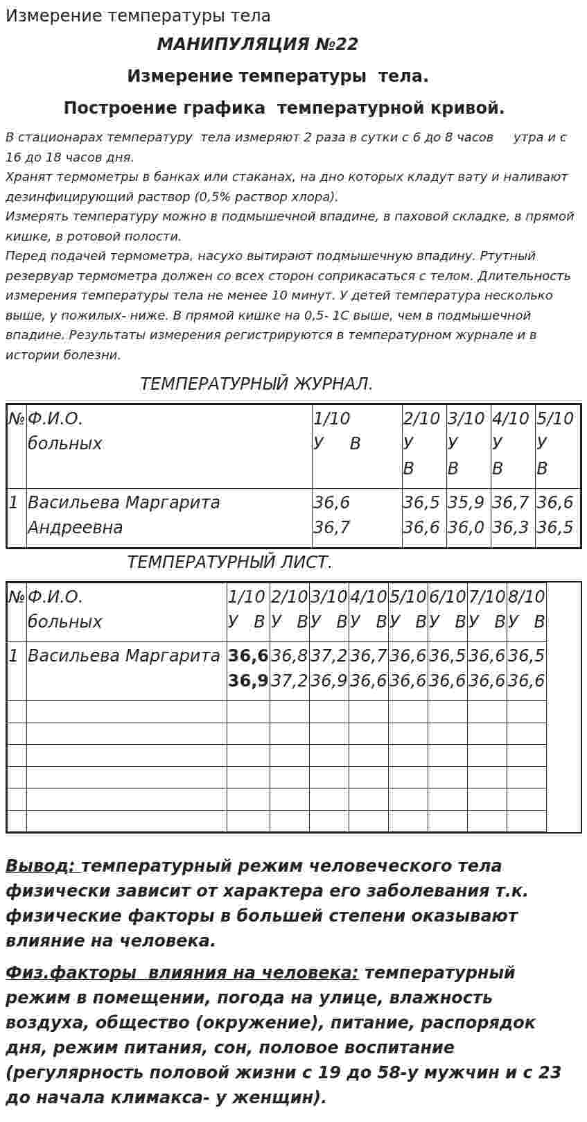 Измерение температуры тела
