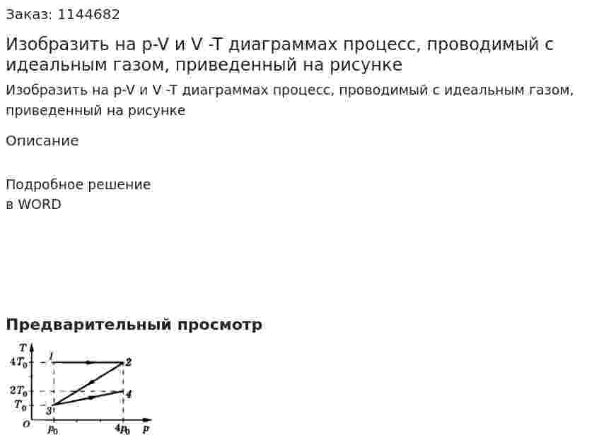 Изобразить на p-V и V -T диаграммах  процесс, проводимый с идеальным газом, приведенный на рисунке  