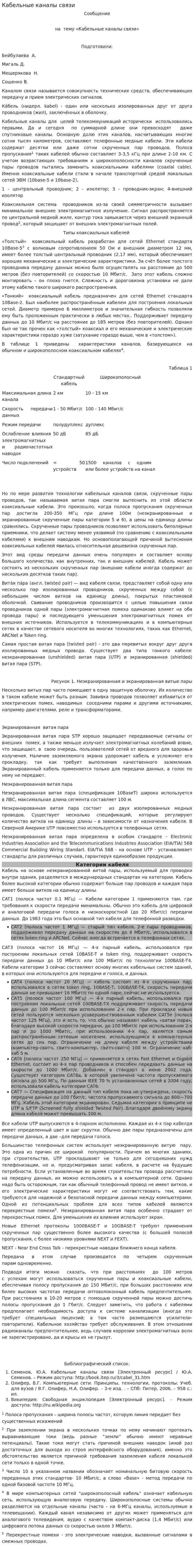 Кабельные каналы связи