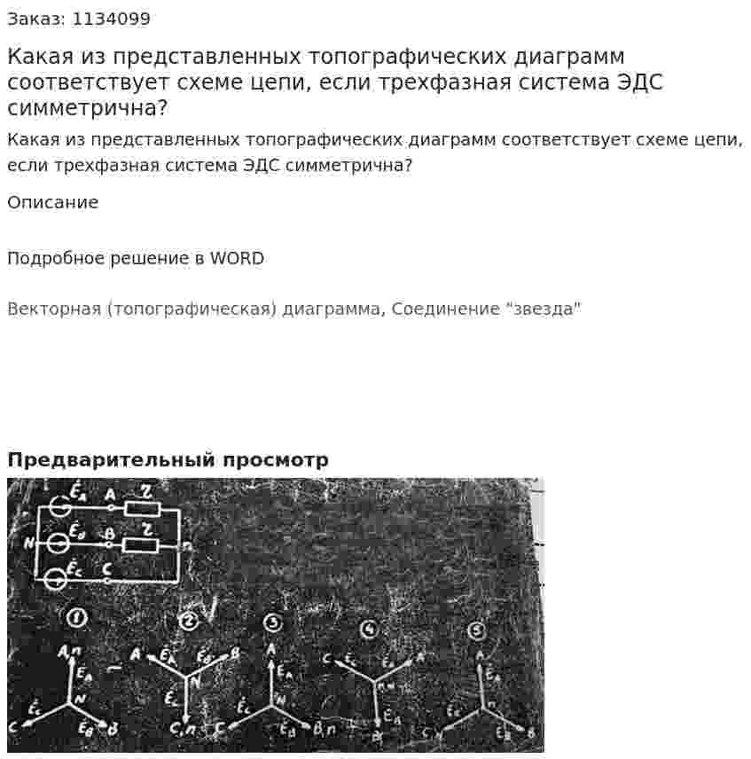 Какая из представленных топографических диаграмм соответствует схеме цепи, если трехфазная система ЭДС симметрична? 
