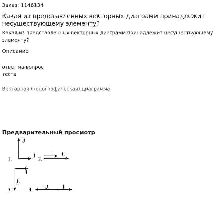 Какая из представленных векторных диаграмм принадлежит несуществующему элементу? 