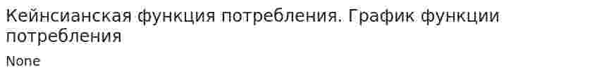 Кейнсианская функция потребления. График функции потребления