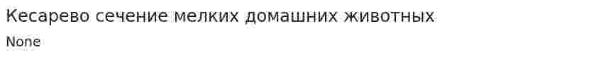 Кесарево сечение мелких домашних животных