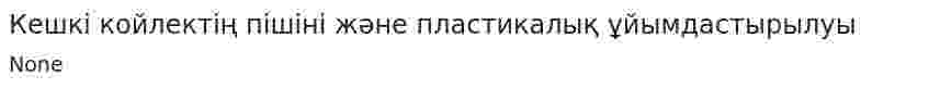 Кешкі койлектің пішіні және пластикалық ұйымдастырылуы