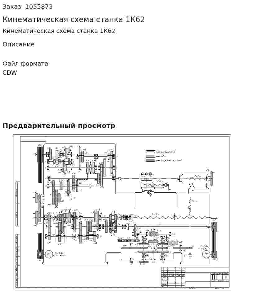 Кинематическая схема станка 1К62 