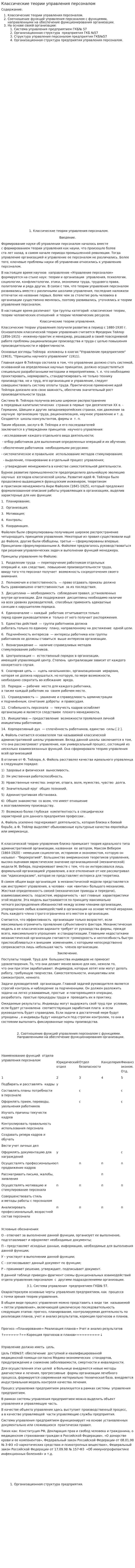 Классические теории управления персоналом