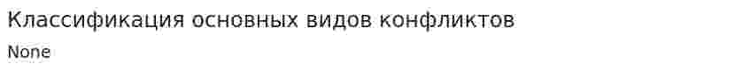 Классификация основных видов конфликтов