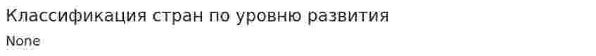 Классификация стран по уровню развития