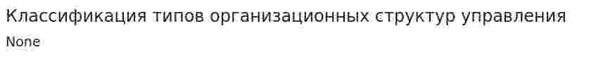 Классификация типов организационных структур управления