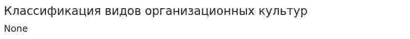Классификация видов организационных культур