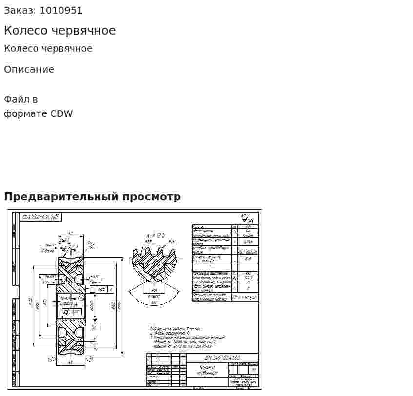 Колесо червячное 