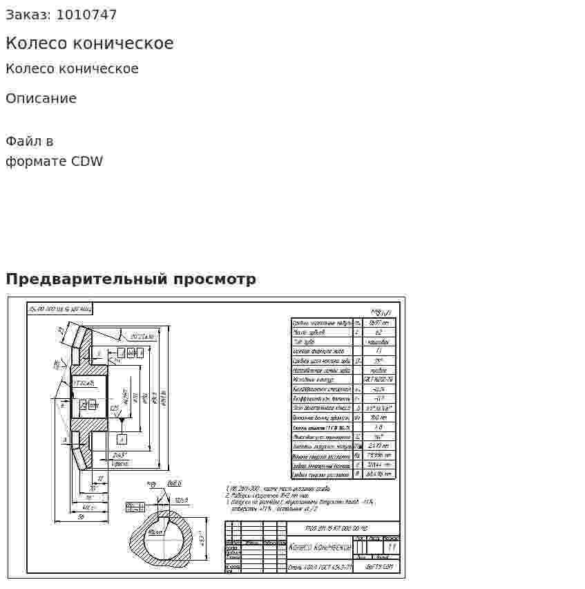 Колесо коническое 
