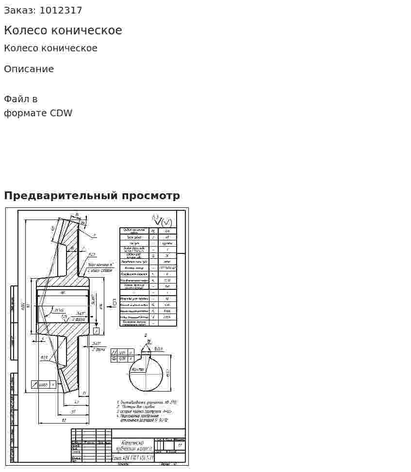 Колесо коническое 