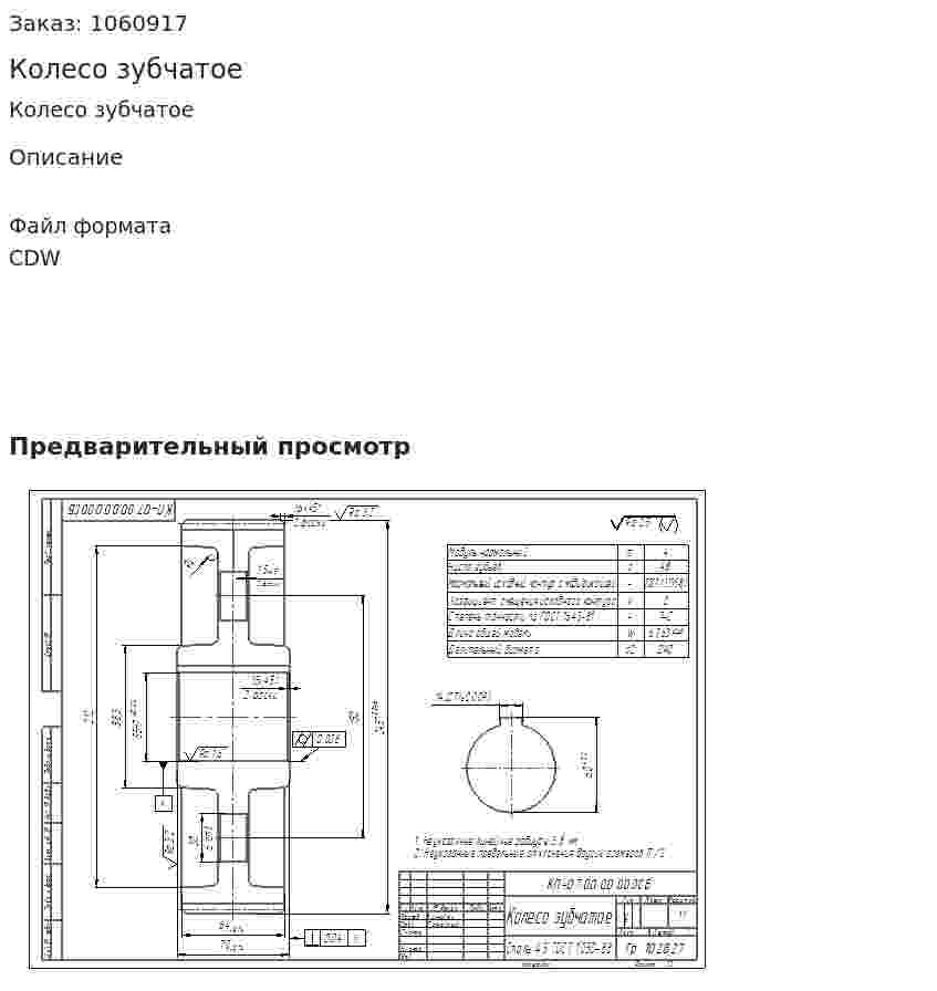 Колесо зубчатое  