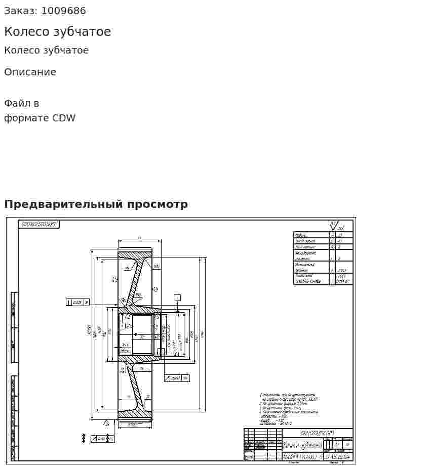 Колесо зубчатое 