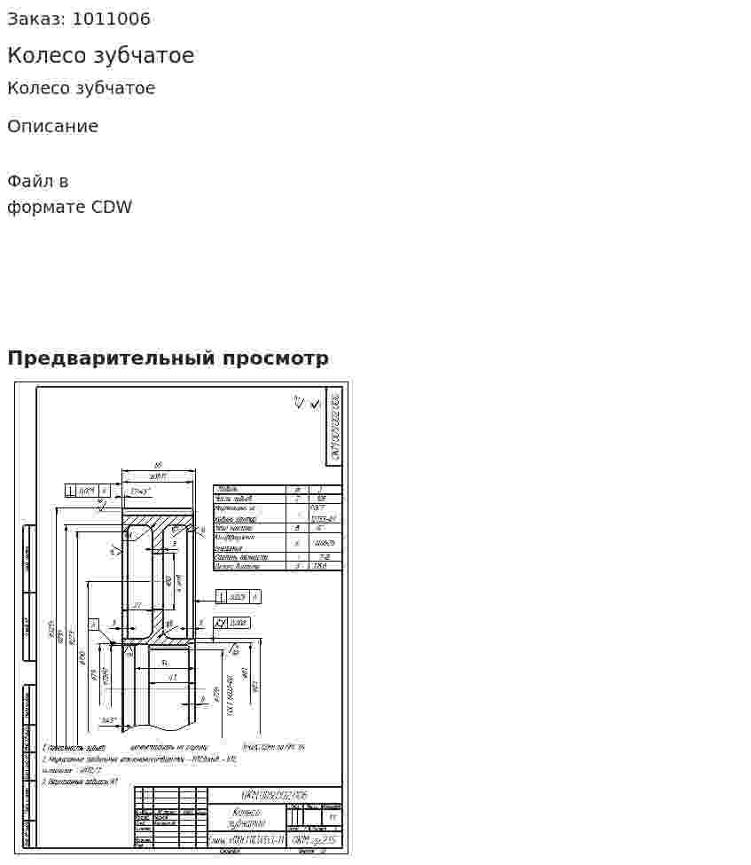 Колесо зубчатое 