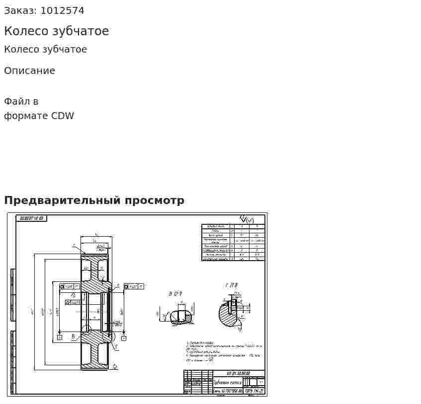 Колесо зубчатое 