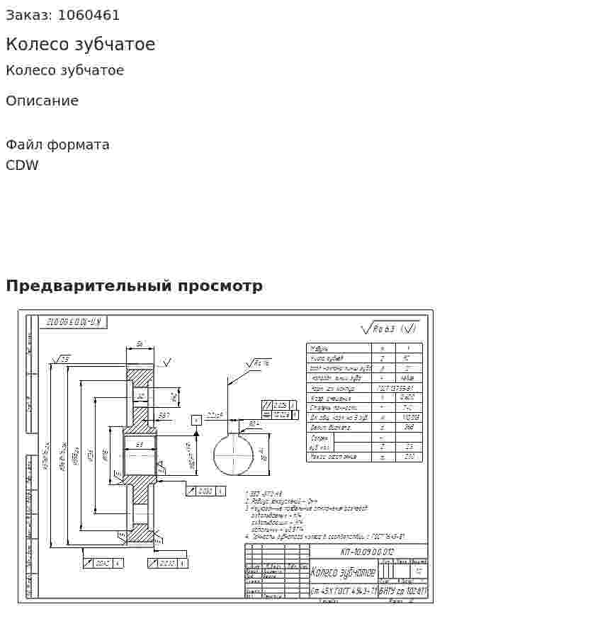 Колесо зубчатое  
