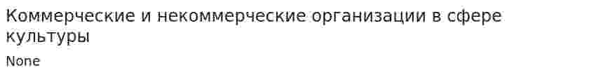 Коммерческие и некоммерческие организации в сфере культуры