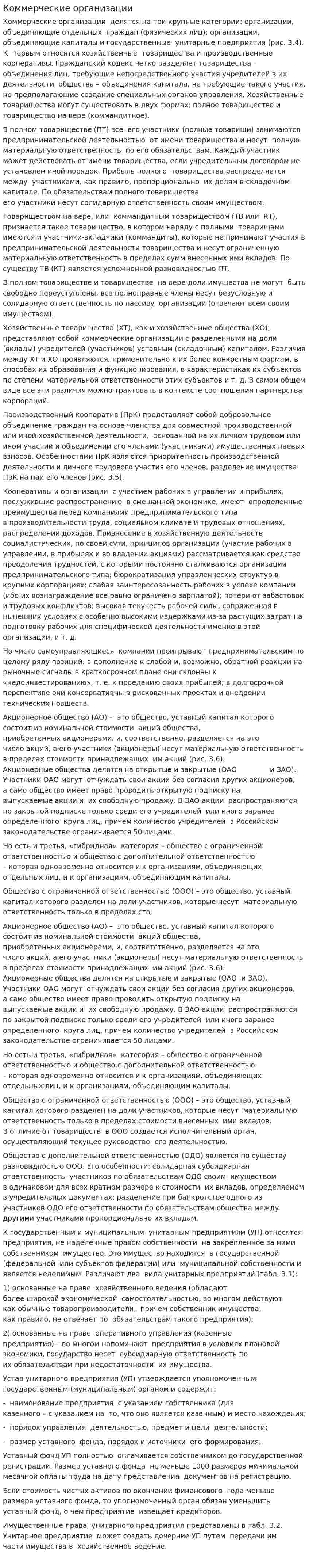 Коммерческие организации. 3