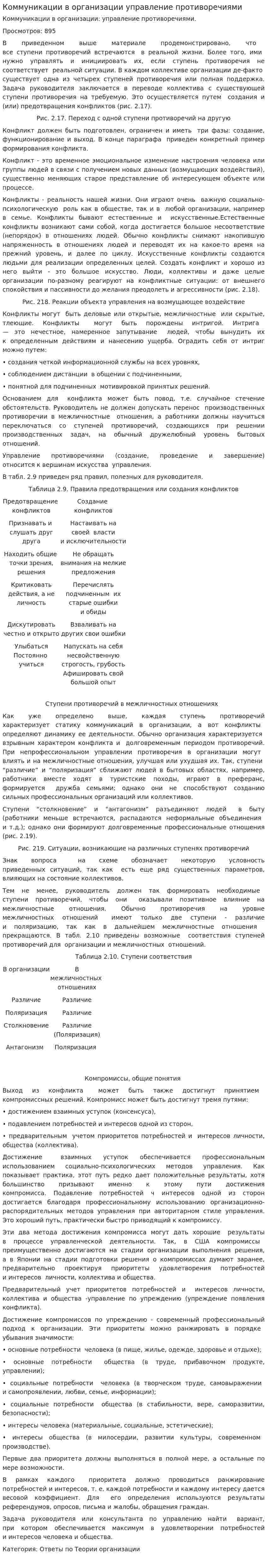 Коммуникации в организации управление противоречиями