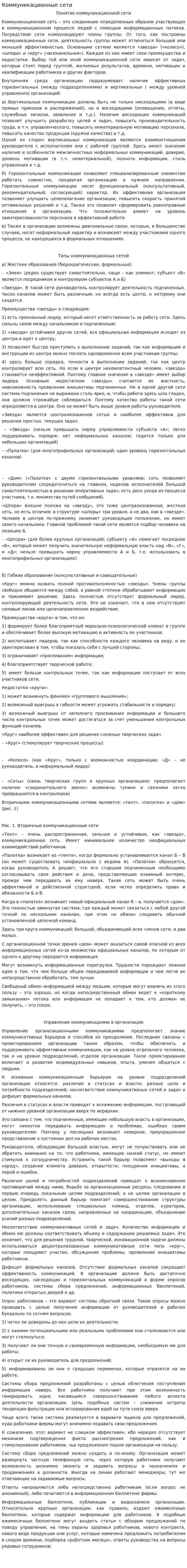 Коммуникационные сети