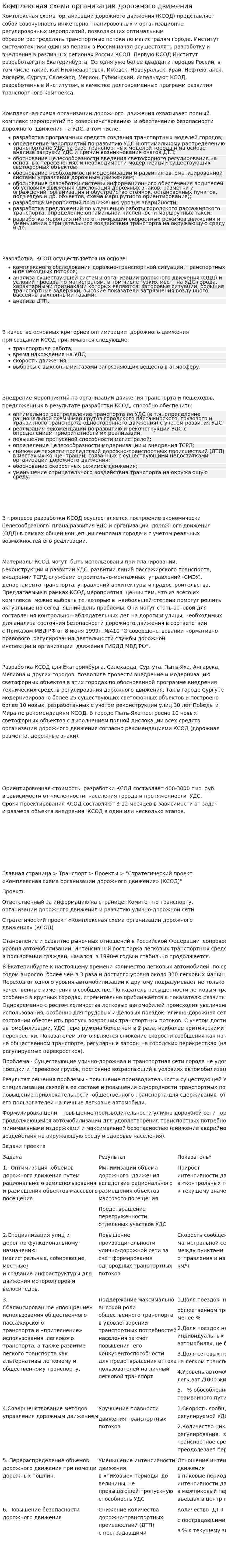 Комплексная схема организации дорожного движения
