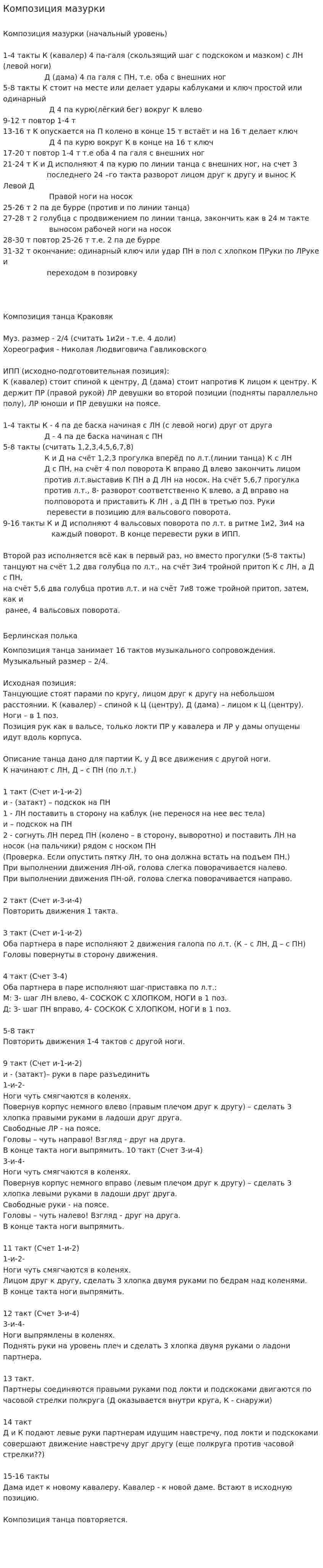 Композиция мазурки