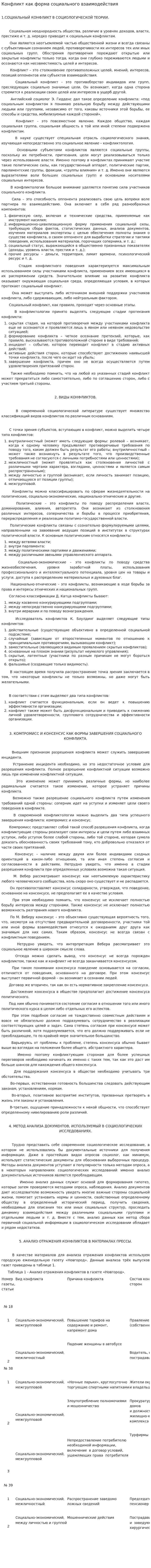 Конфликт как форма социального взаимодействия. 2
