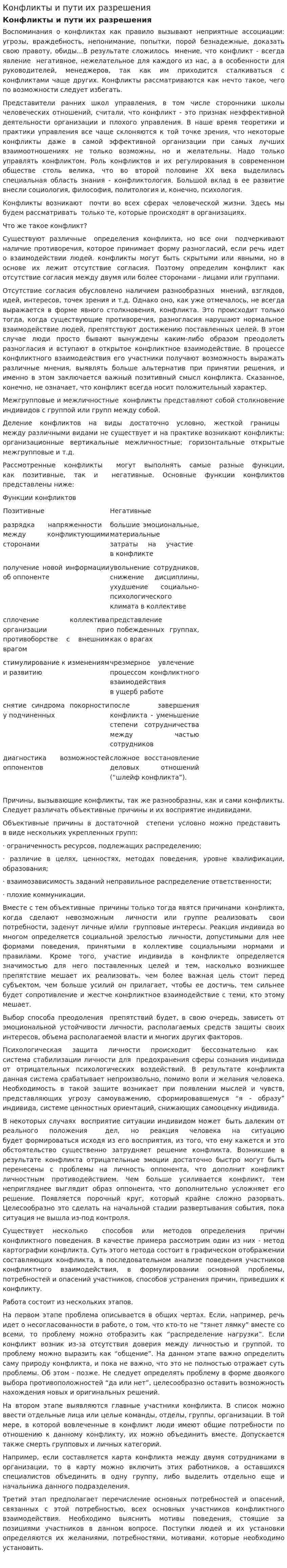 Конфликты и пути их разрешения. 6