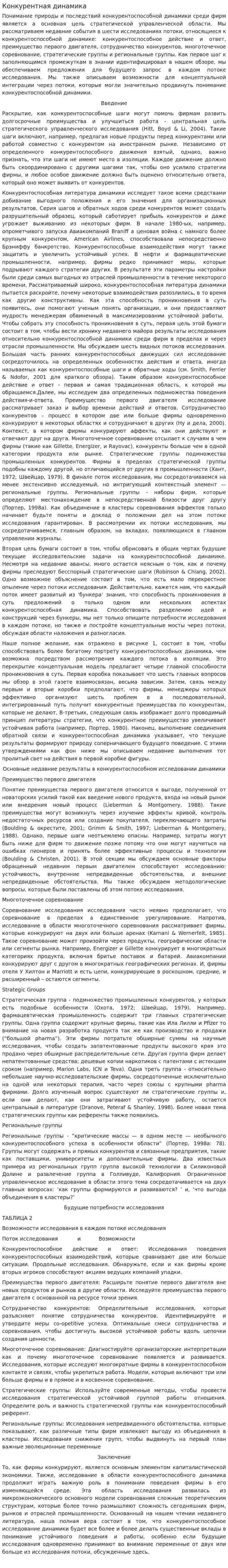 Конкурентная динамика
