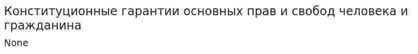 Конституционные гарантии основных прав и свобод человека и гражданина