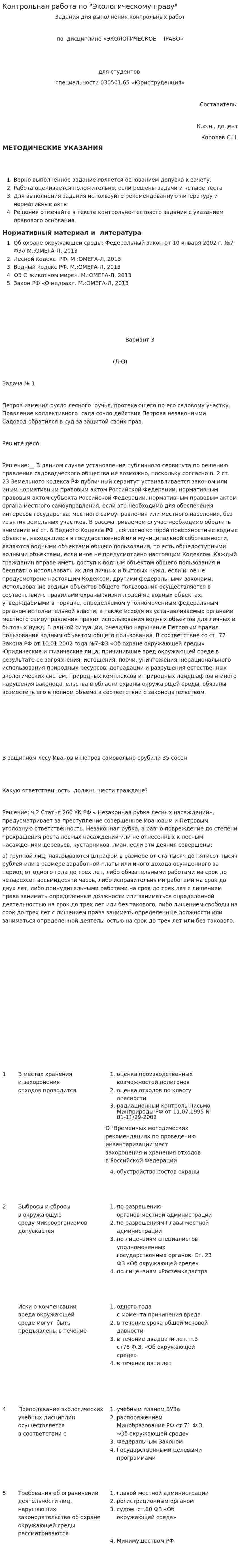 Контрольная работа по "Экологическому праву". 28