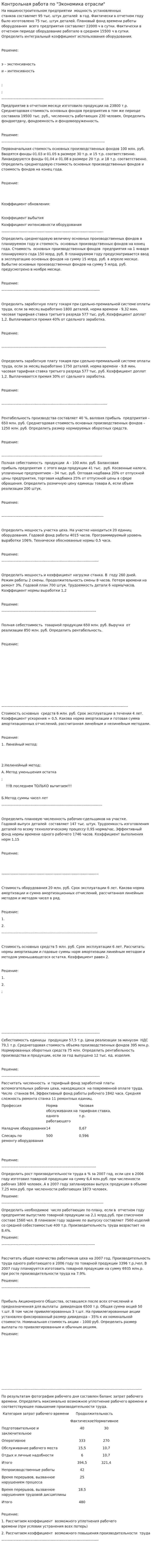 Контрольная работа по "Экономика отрасли". 3