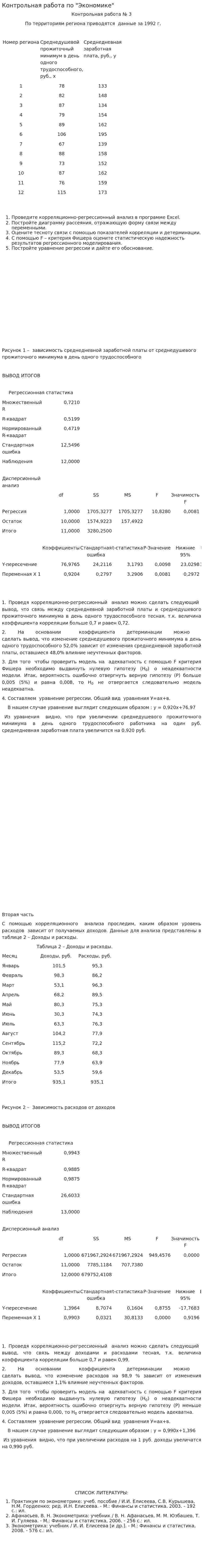 Контрольная работа по "Экономике". 200