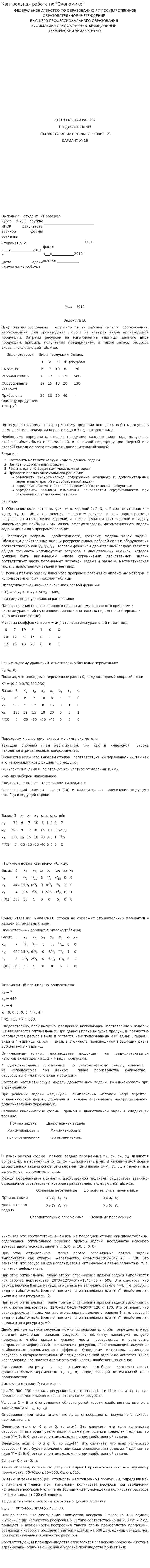 Контрольная работа по "Экономике". 150