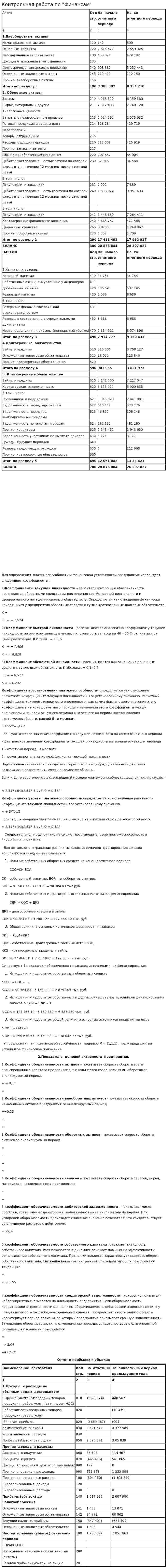 Контрольная работа по "Финансам". 8