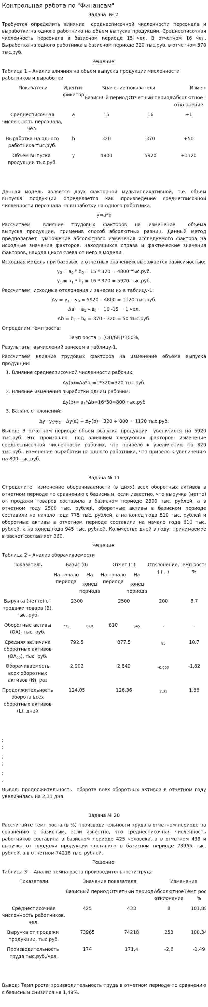 Контрольная работа по "Финансам". 281