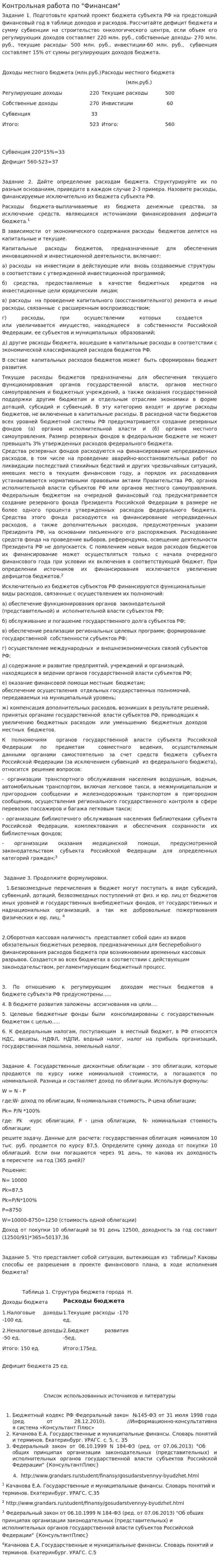 Контрольная работа по "Финансам". 197
