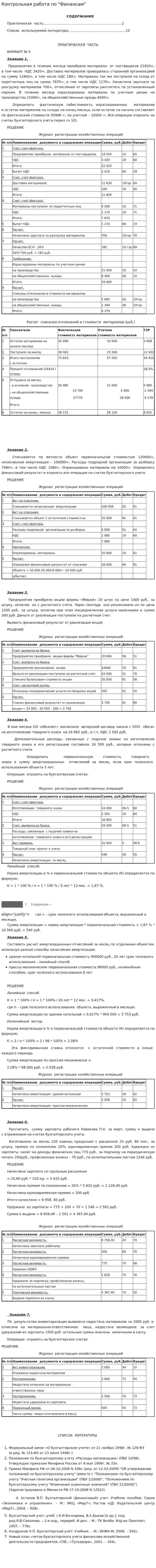 Контрольная работа по "Финансам". 277