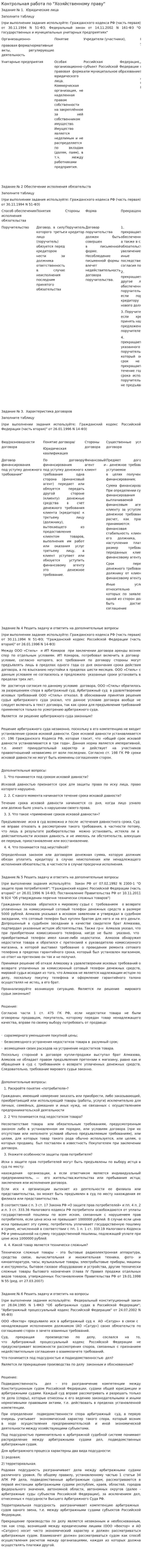 Контрольная работа по "Хозяйственному праву". 29