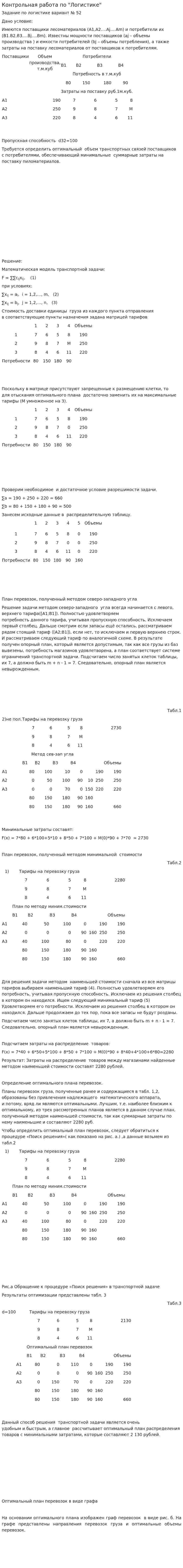 Контрольная работа по "Логистике". 171