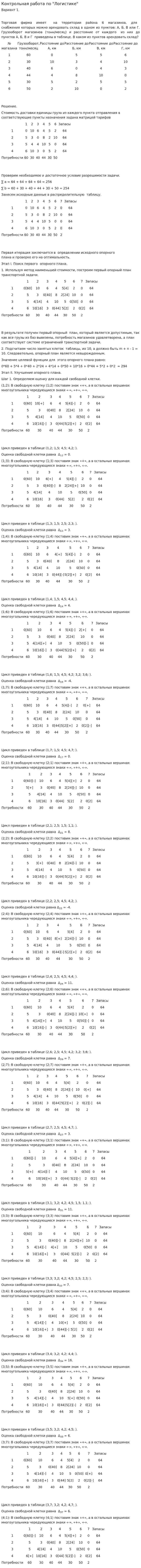 Контрольная работа по "Логистике". 128