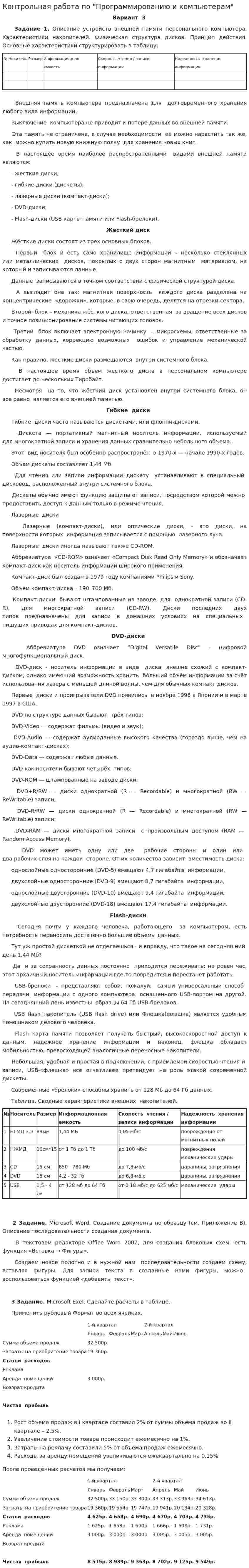 Контрольная работа по "Программированию и компьютерам". 4