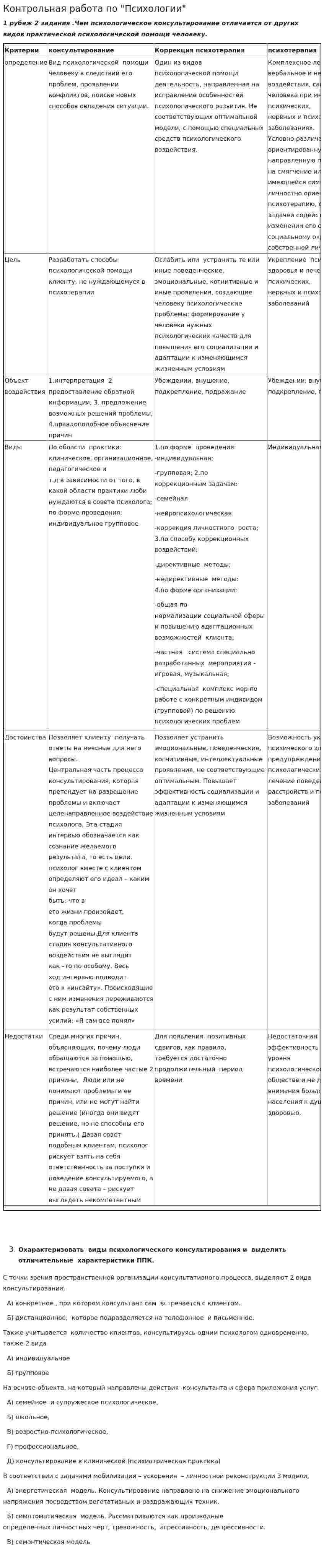 Контрольная работа по "Психологии". 31