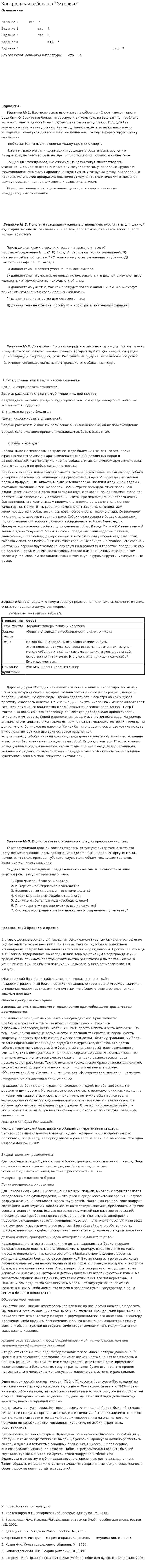 Контрольная работа по "Риторике". 28