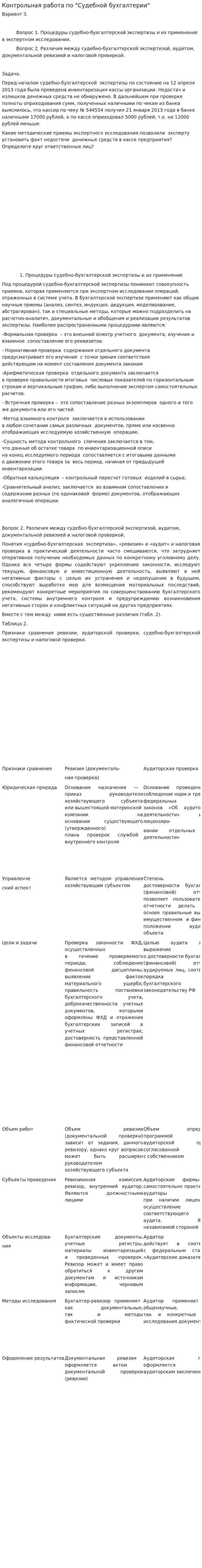 Контрольная работа по "Судебной бухгалтерии". 5