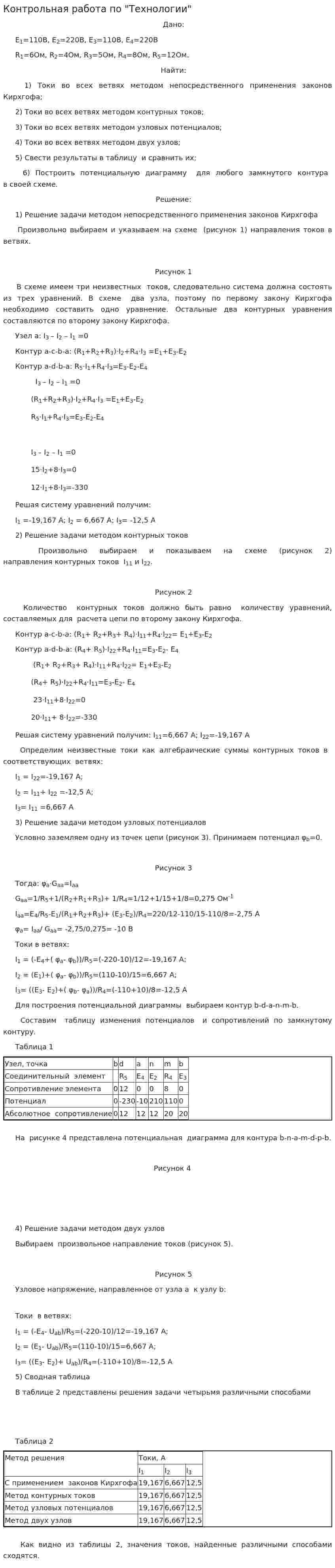 Контрольная работа по "Технологии". 16